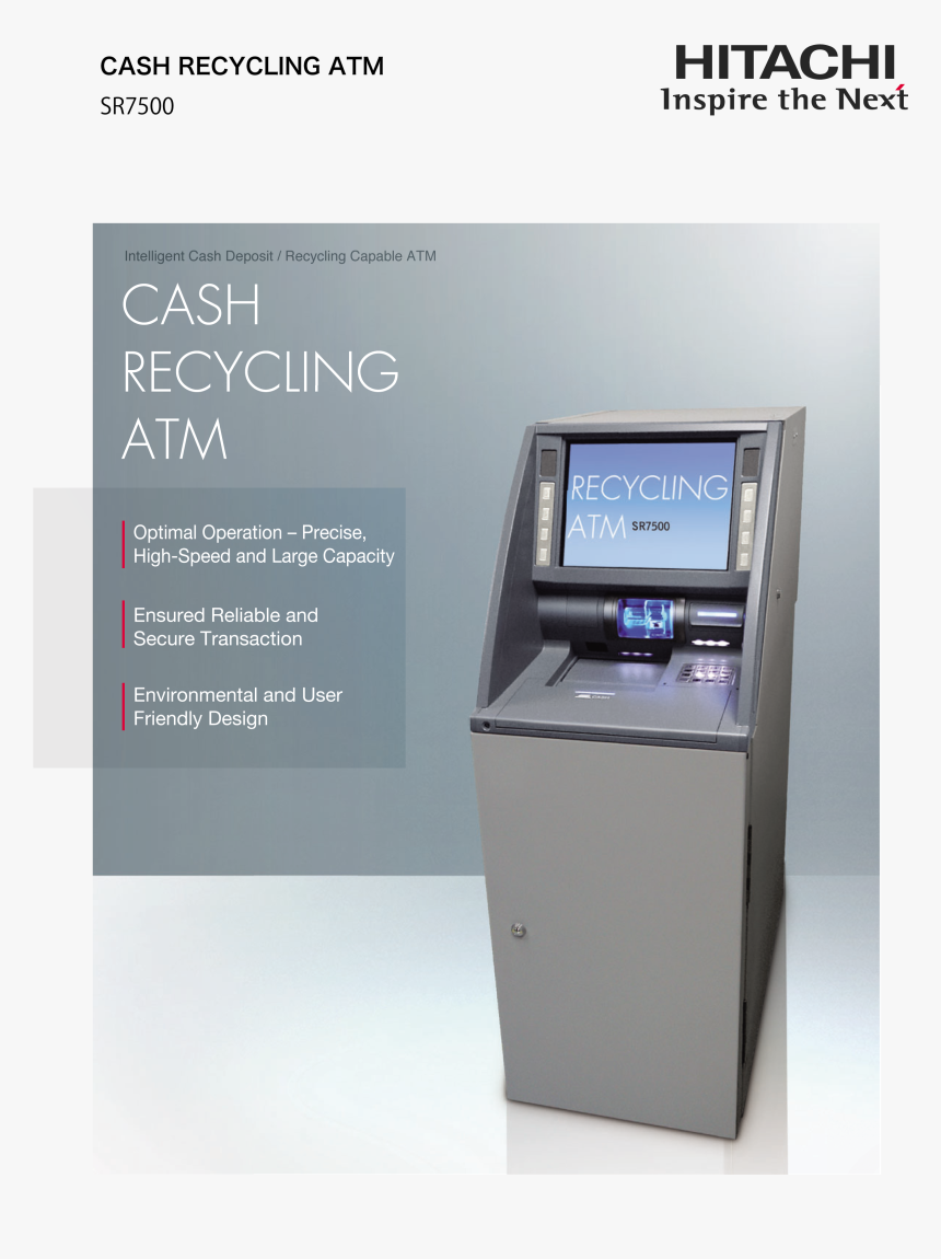 Cash Recycling Atm Sr7500 - Automated Teller Machine, HD Png Download
