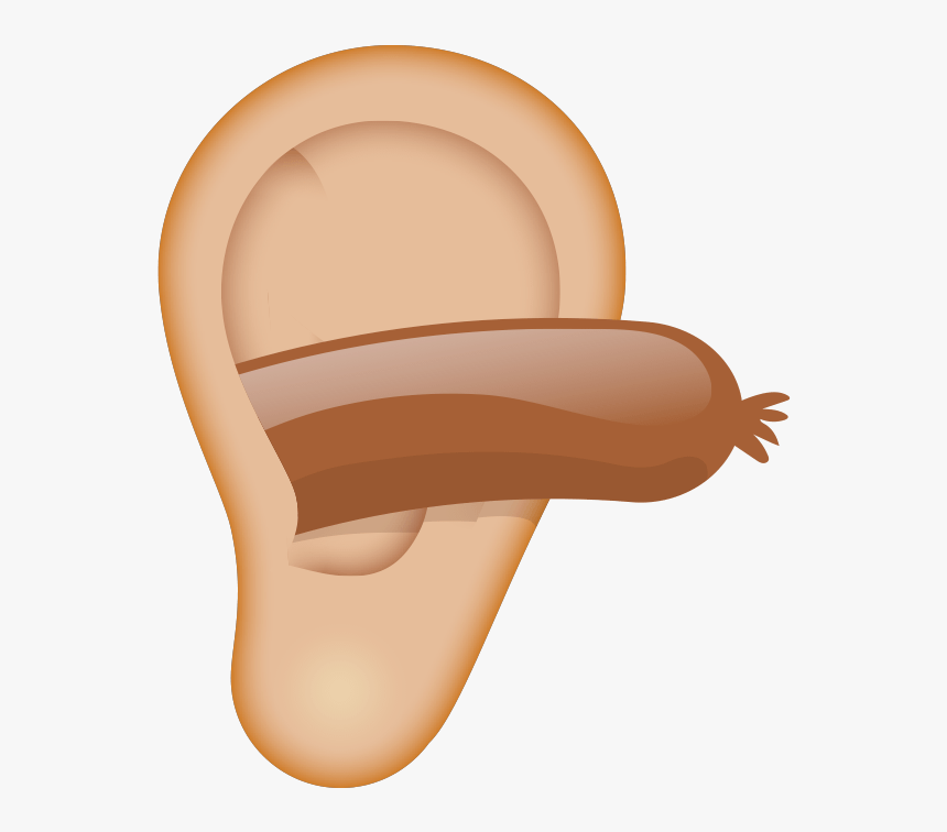 Weird Ear Emoji Result - Sausage In The Ear, HD Png Download