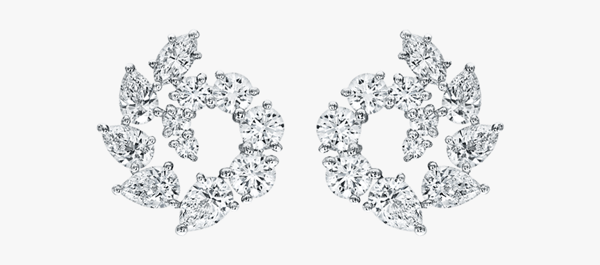 Open Cluster By Harry Winston, Large Diamond Earrings - Harry Winston Lotus Cluster, HD Png Download