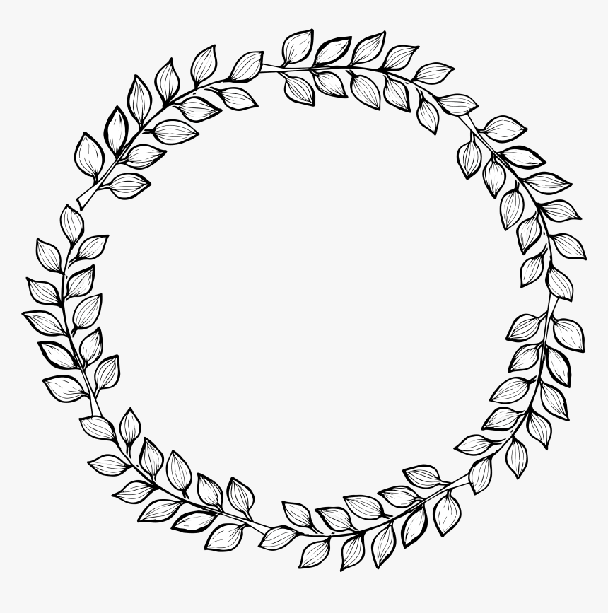 Drawn Wreath Transparent Background - Hand Drawn Leaf Wreath, HD Png Download