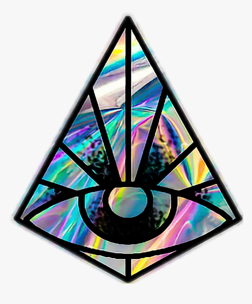 #eye #triangle #illuminate #hipster #holographic #irridescent - Triangle, HD Png Download