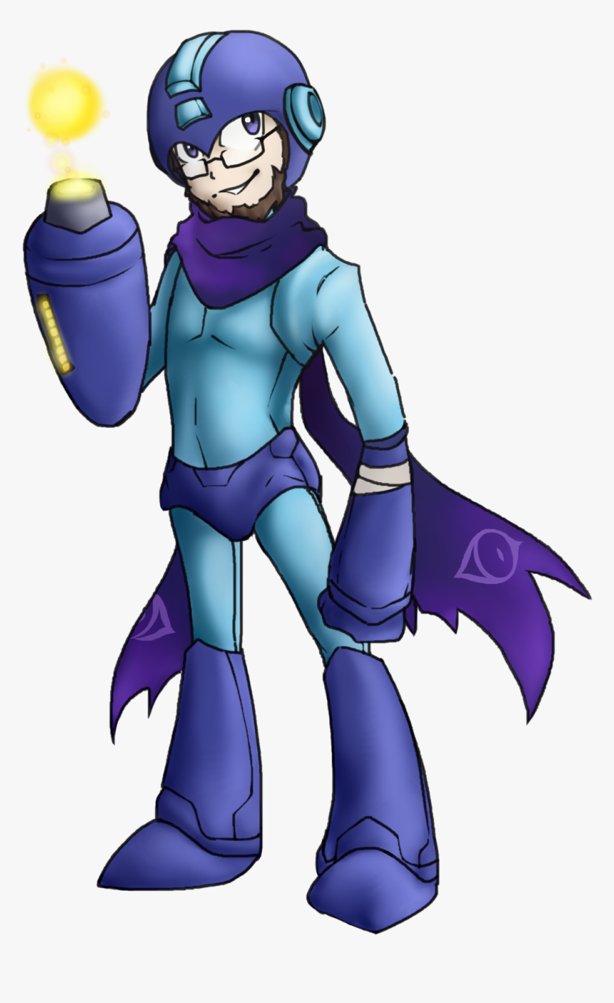 Pretty Rough Drawing Of Rythian As Megaman After Catching - Cartoon, HD Png Download