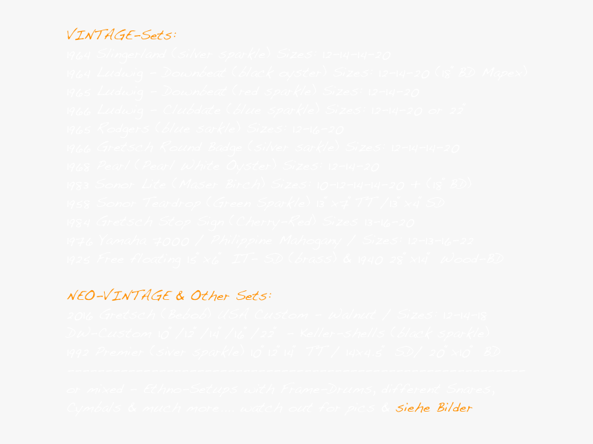 1964 Slingerland Sizes - Tan, HD Png Download