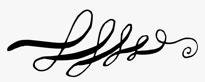 Calligraphic Swirls Flourishes 19 - Line Art, HD Png Download