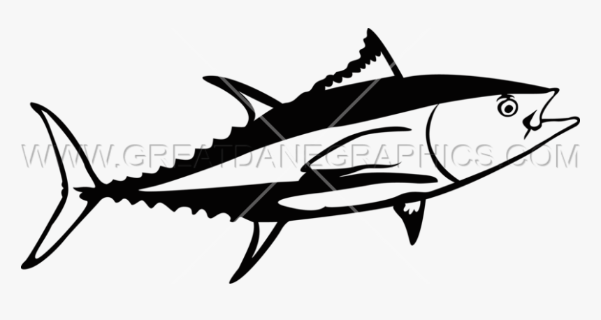 Tuna Fish Clipart Black And White Clip Transparent - Tuna Png Black And White, Png Download