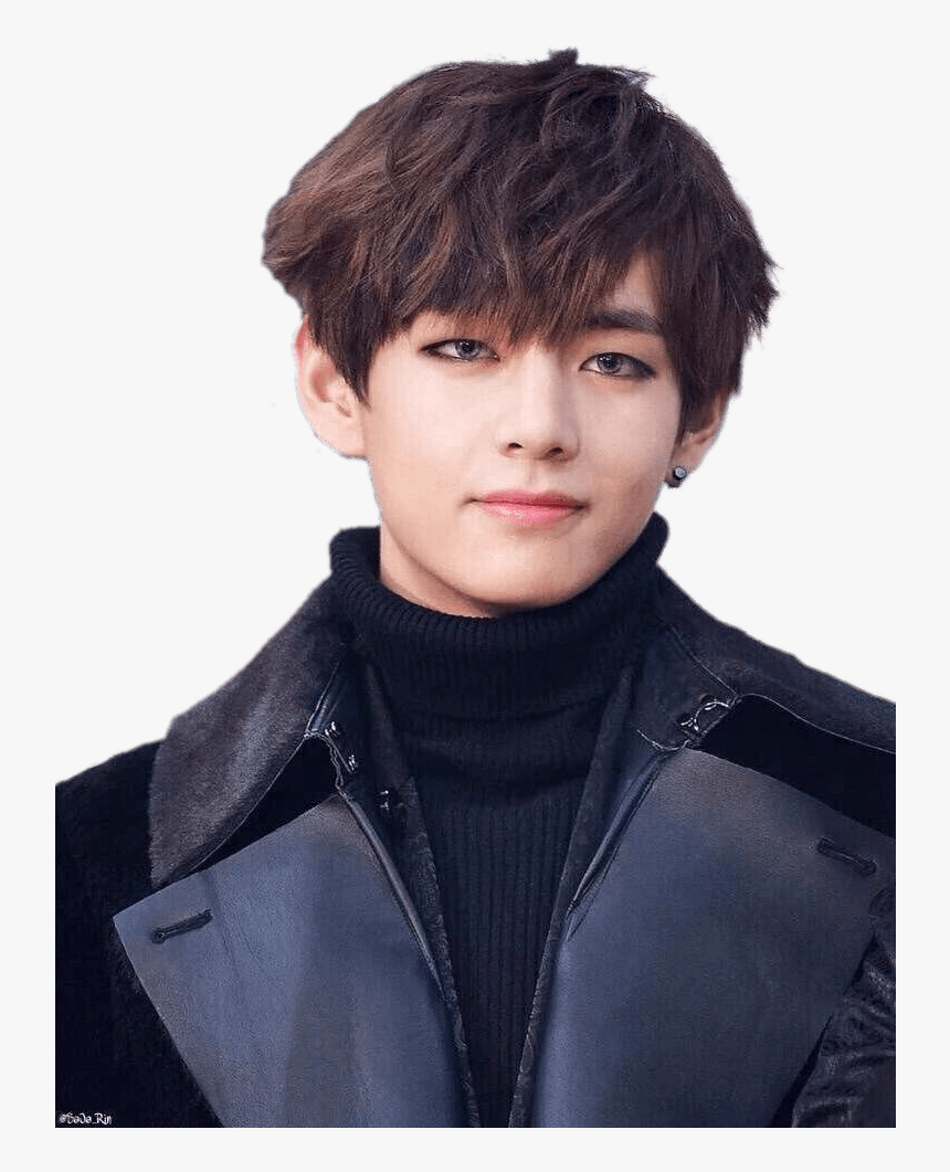 Bts V Black Jacket - V With Contact Lens, HD Png Download