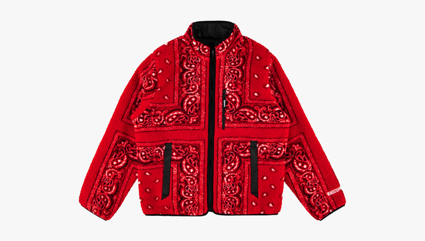 Supreme Reversible Bandana Fleece Jack Fw - Sweater, HD Png Download
