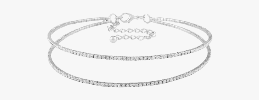 Lady Twins Circle Rhinestone Choker Necklace - Bracelet, HD Png Download