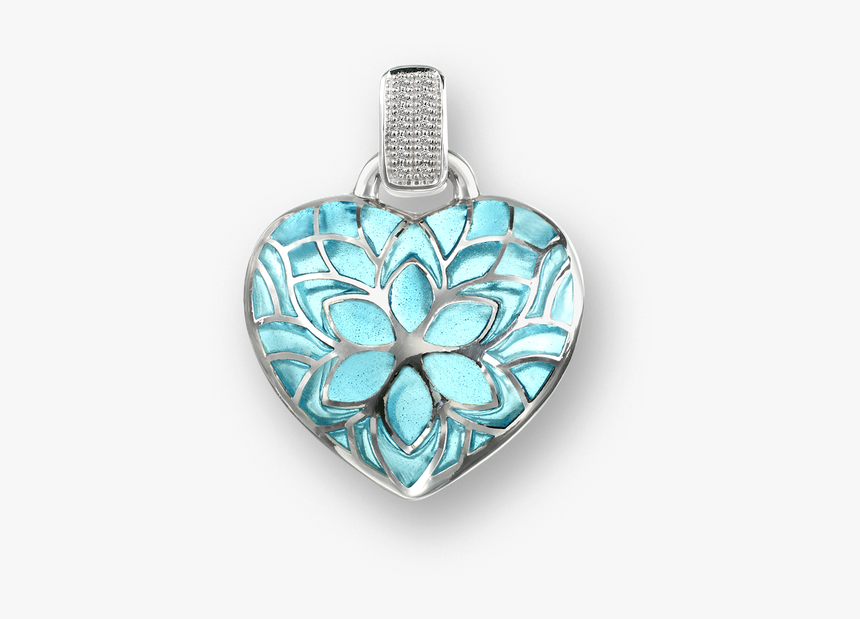 Nicole Barr Designs Sterling Silver Heart Choker Necklace-blue - Locket, HD Png Download