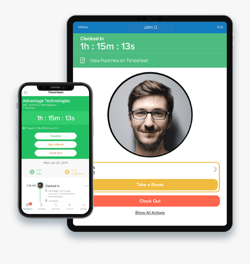 Employee Time Clock App - Time And Attendance Software, HD Png Download