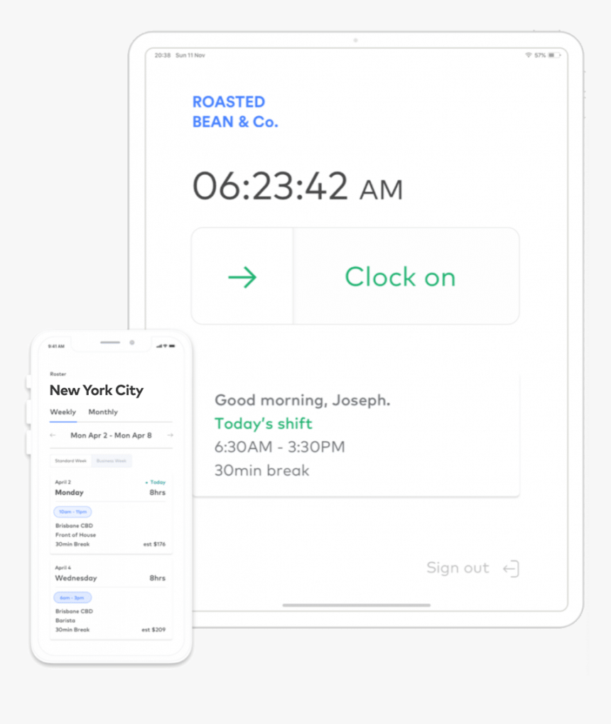 Clock On With Mobile And Tablet - Mobile Phone, HD Png Download