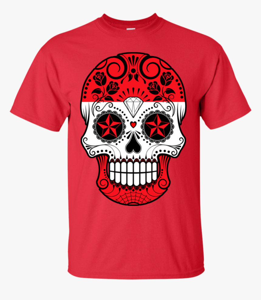 Austrian Flag Sugar Skull With Roses T Shirt & Hoodie - Guns Dont Kill People The Government Does, HD Png Download