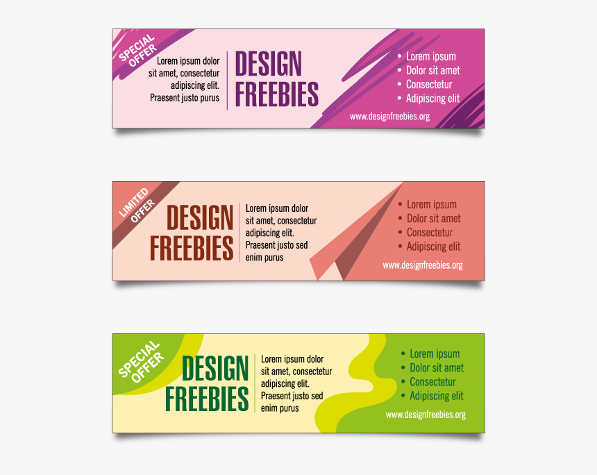 Designfreebies Vector Banner Template Set 1 March - Parallel, HD Png Download