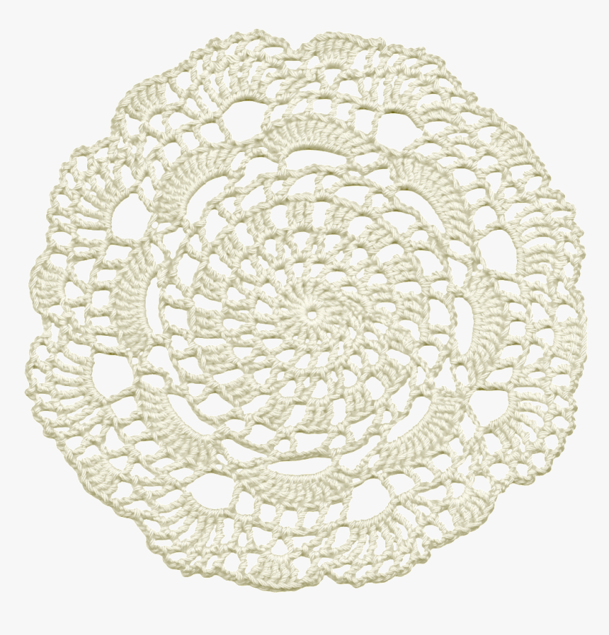 White Flowers Lace Watercolor Transparent Illustration - Doily, HD Png Download