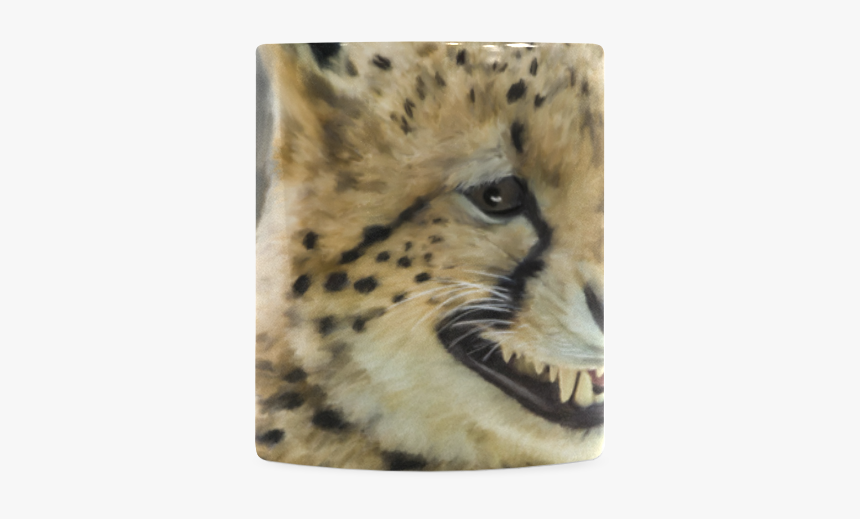 Painting Grinning Cheetah Portrait White Mug - Cheetah, HD Png Download