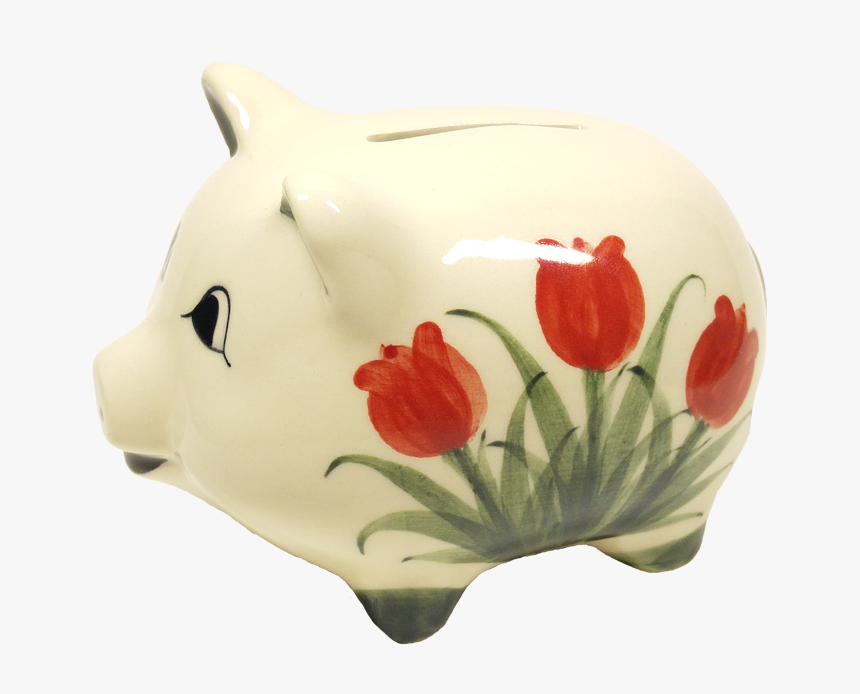 Piggy Bank Red Tulip - Ceramic, HD Png Download