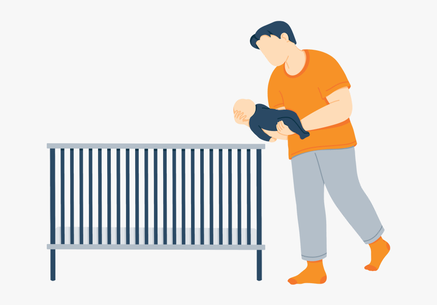 Illustration Of A Dad Transitioning His Baby To His, HD Png Download