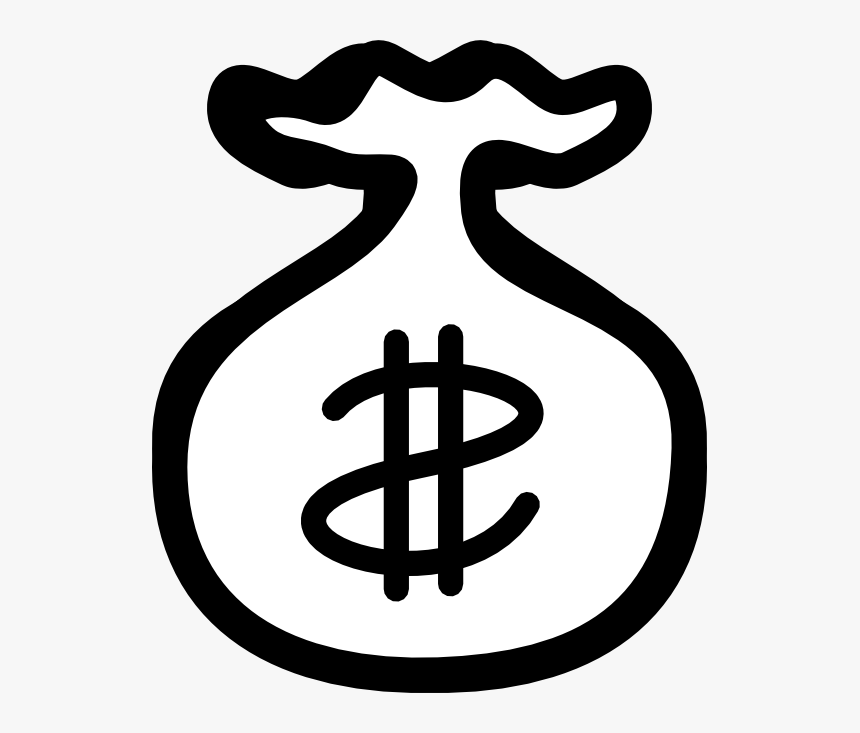 Money Bags Clipart Black And White Png Library Stock - Money Clip Art Black, Transparent Png