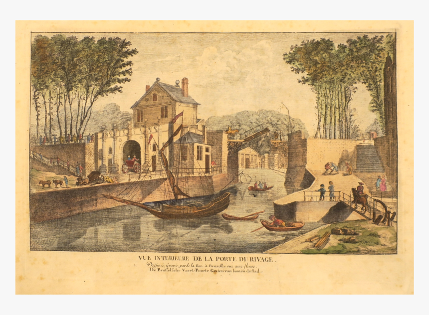 Vue Intérieure De La Porte Du Rivage, 19,8 X 30 Cm - Painting, HD Png Download