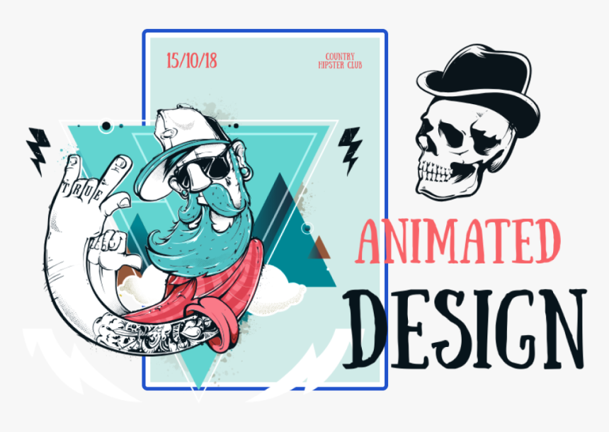 Animated Posts Examples - Hipster Graffiti, HD Png Download