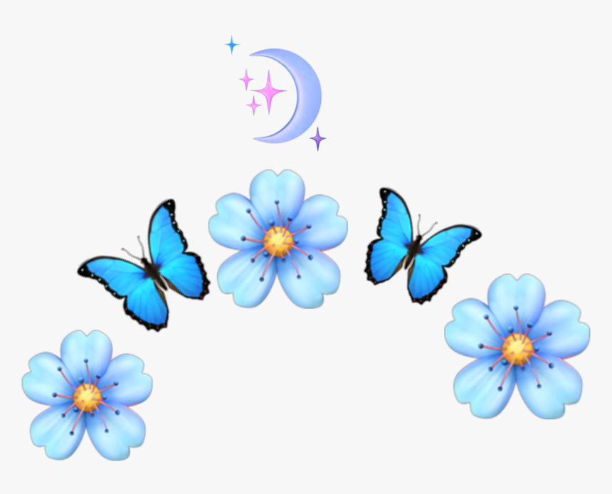 #flowercrown #emojicrown #flower #summer #emoji #blue - Swallowtail Butterfly, HD Png Download