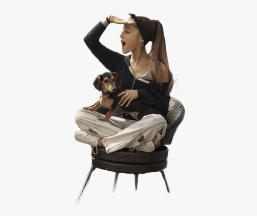 Ariana Grande Cuddling With A Cat Png Image - Ariana Grande Sitting In Chair, Transparent Png