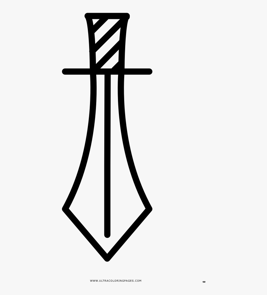 Sword Coloring Page - Cross, HD Png Download