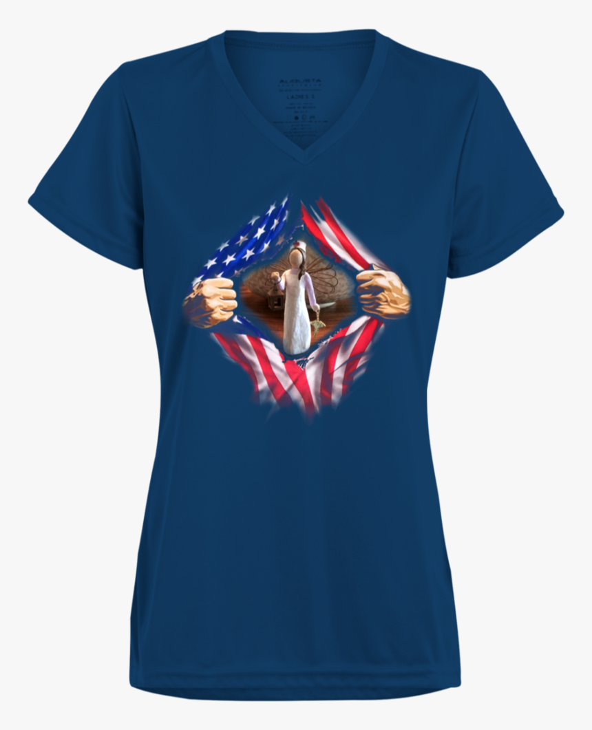 Flag Torn Nurse Shirt - Active Shirt, HD Png Download