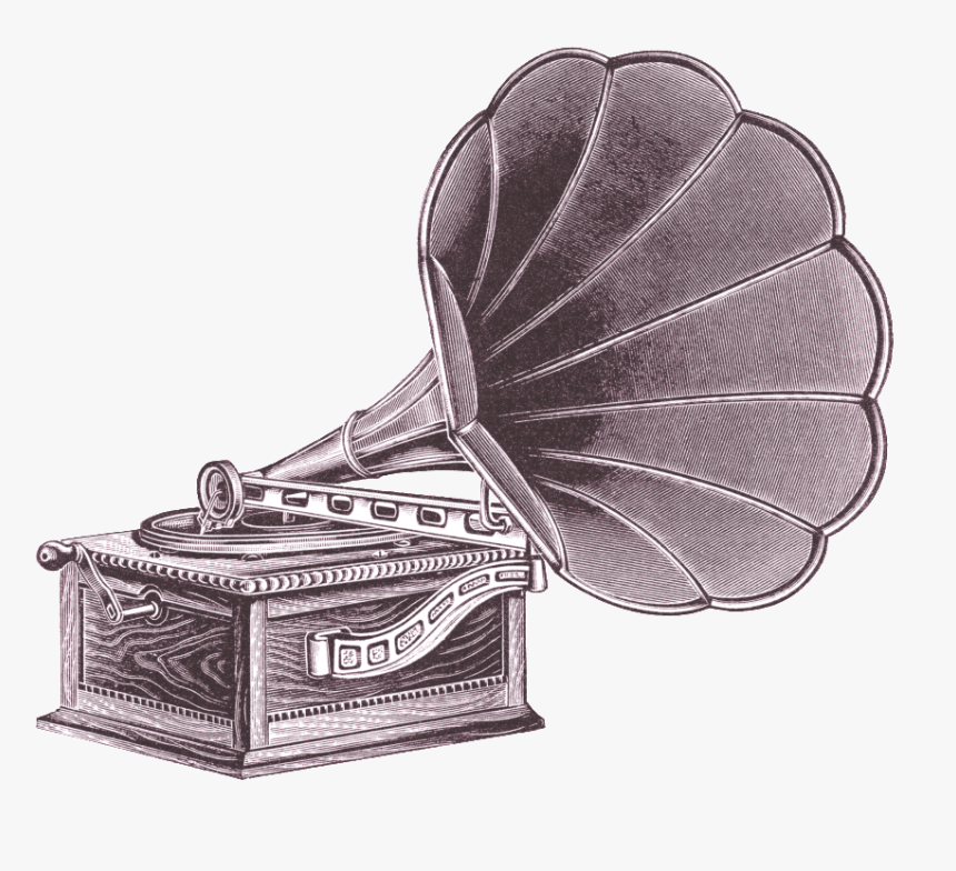 Transparent Decorative For Black Old Trumpets - Retro Record Player Black And White, HD Png Download