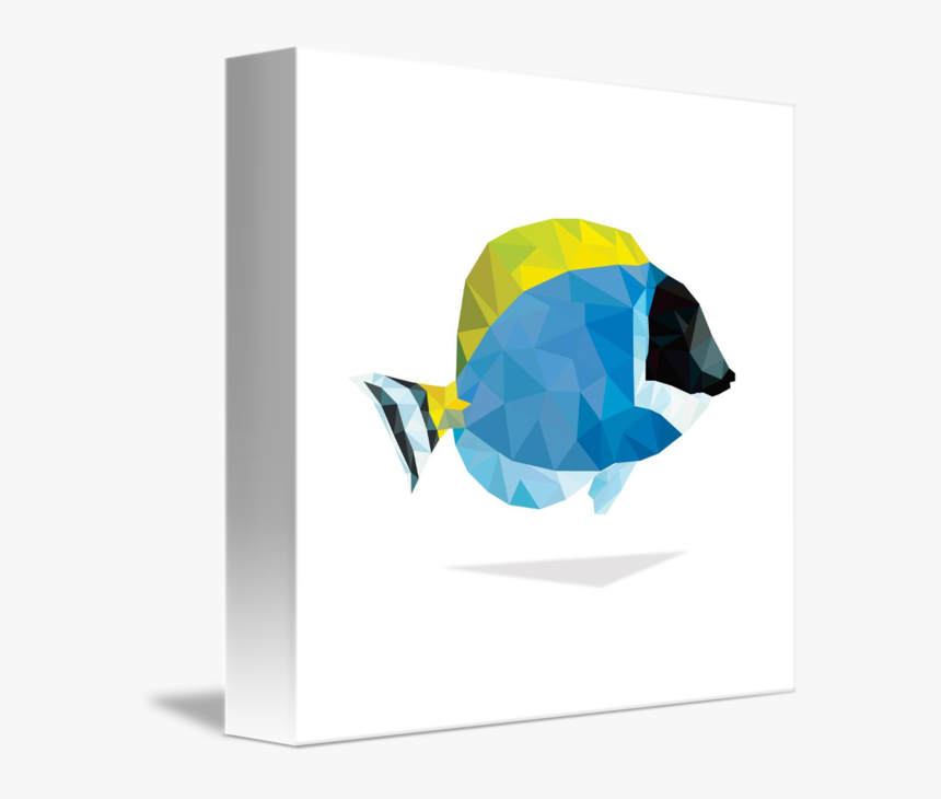 Geometric Abstract Powder Blue Tang Fish By Joseph - Fish Geometric Art, HD Png Download