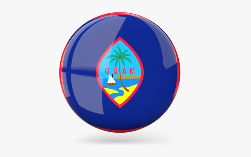 Glossy Round Icon - Guam Round Flag, HD Png Download