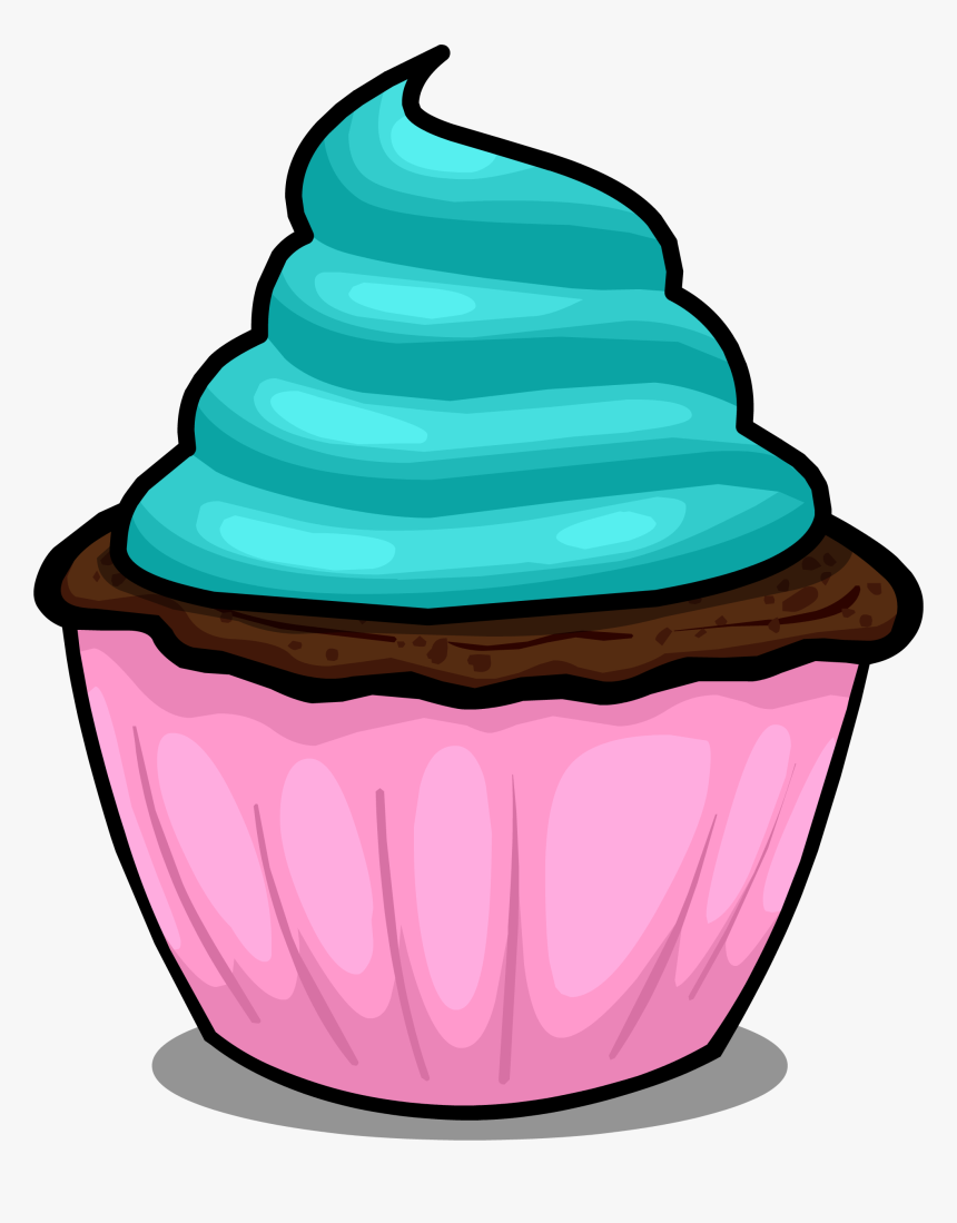 Club Penguin Wiki - Pink And Blue Cupcake Png, Transparent Png