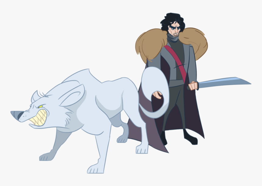 Shay Game Of Thrones Jon Snow Wolf , Png Download - Cartoon, Transparent Png
