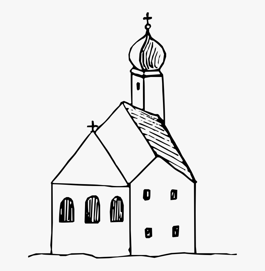 Line Art,place Of Worship,chapel - Church Drawing Png Transparent, Png Download