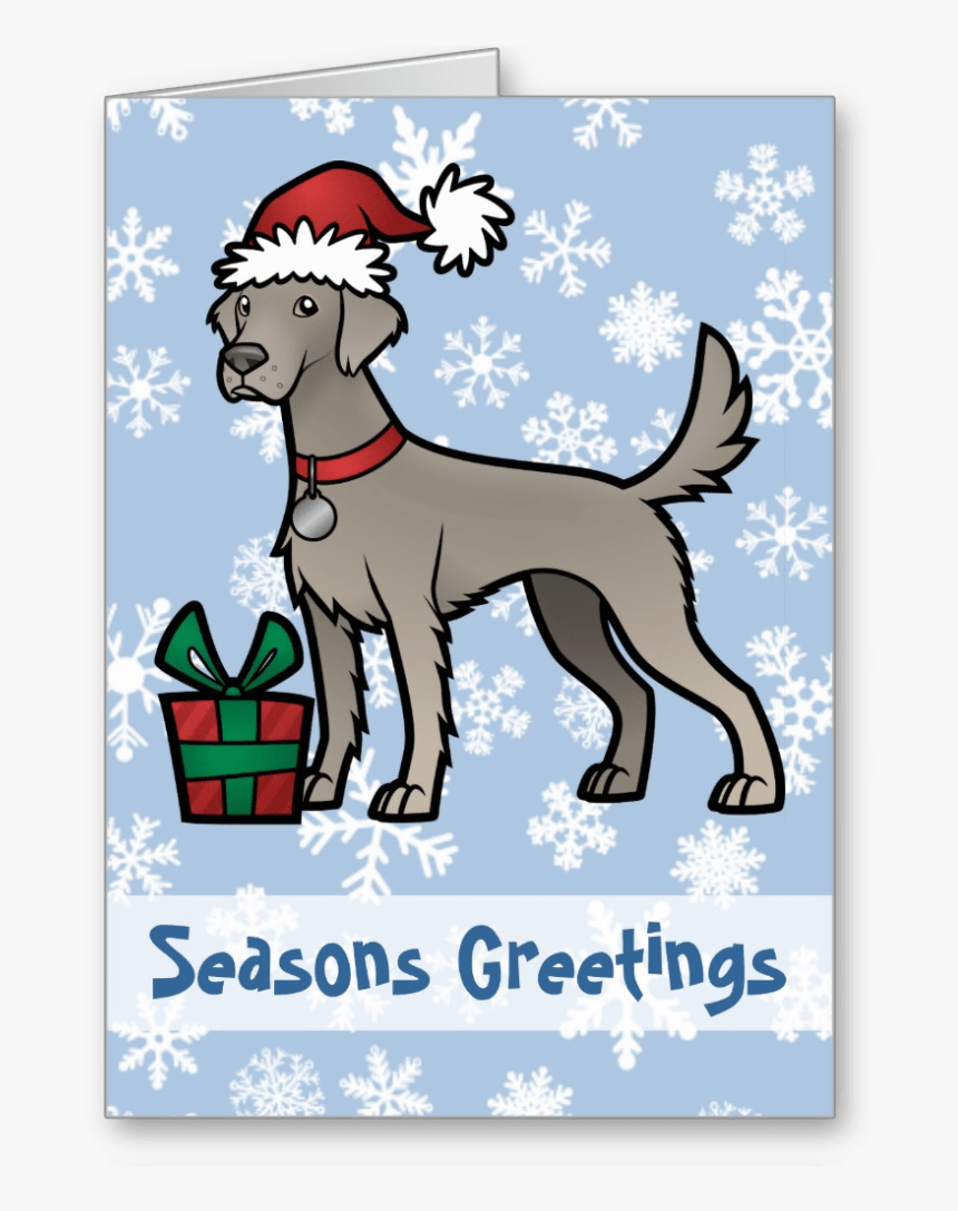 Long Haired Weimaraner Christmas Card - Love, HD Png Download