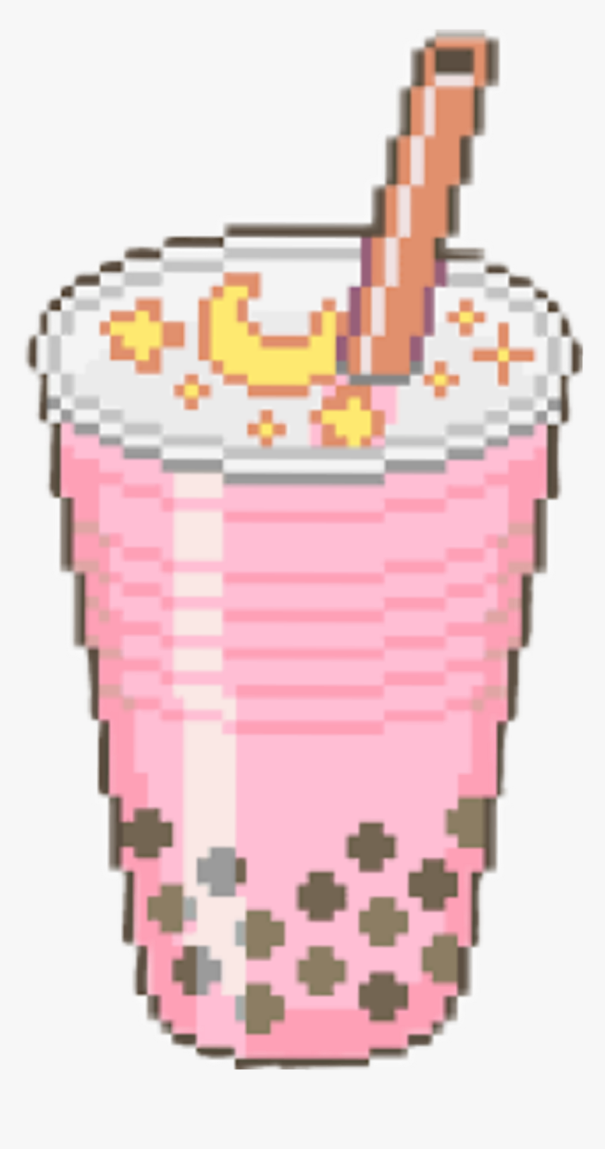 #batido #milkshake #pink #cool #tumblr #aesthetic - 8 Bit Bubble Tea, HD Png Download