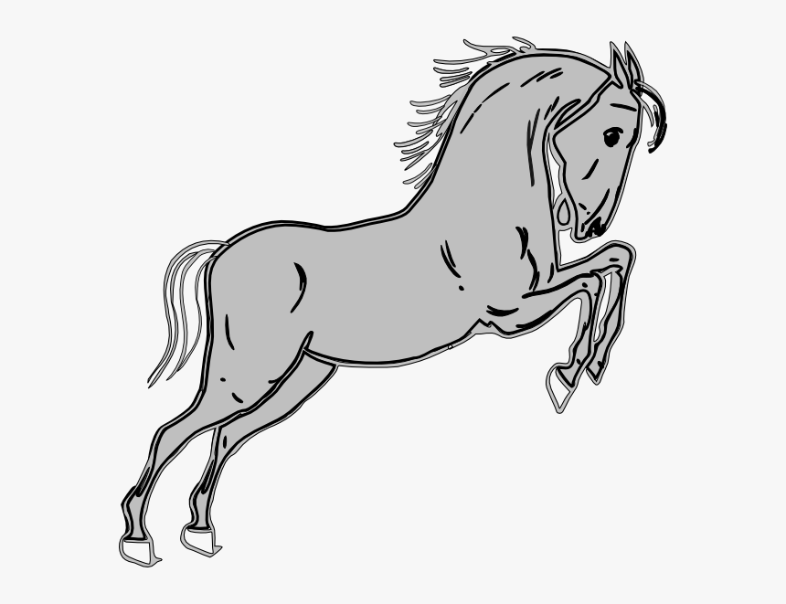Clip Art Gray Horse, HD Png Download