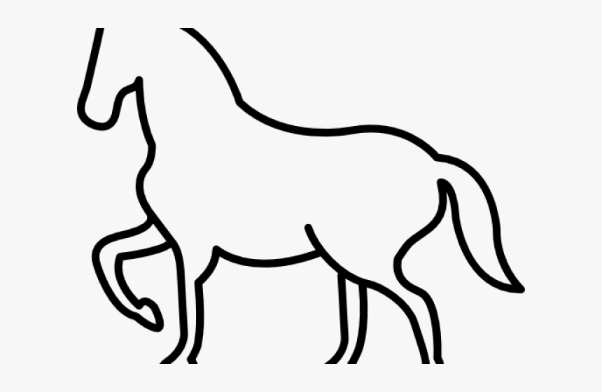 Transparent Knight On Horse Clipart Black And White - Cartoon Horse Black And White, HD Png Download