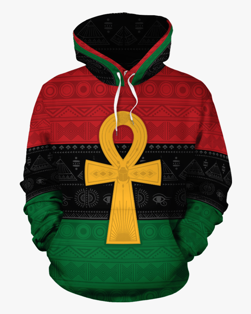 Pan African Ankh All-over Hoodie 
 Class - Jar Jar Binks Hoodie, HD Png Download