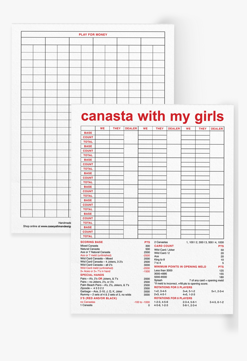 Canasta With My Girls Scoring Pad, HD Png Download