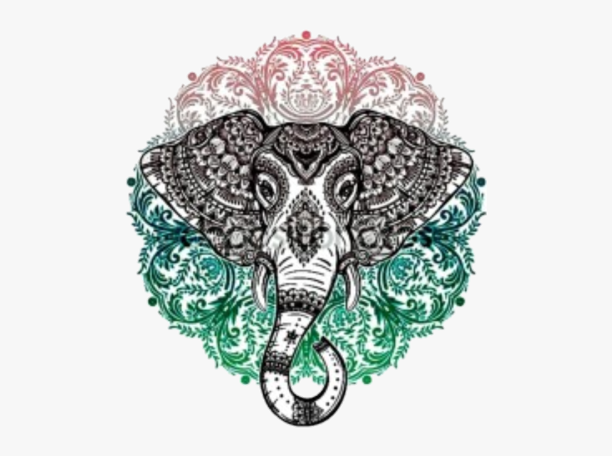 #elefante #elephant #mandala #hipster - Elephant Mandala, HD Png Download