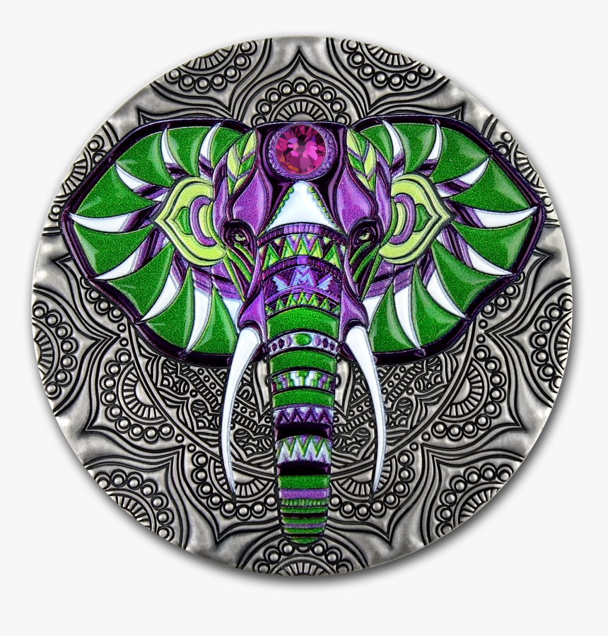Niue Mandala Elephant Coin, HD Png Download