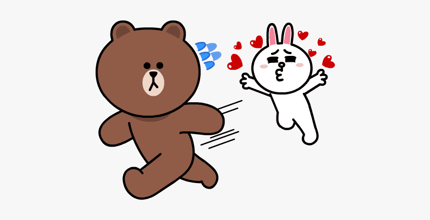 Brown & Cony Sweet Love - Bear And Rabbit Couple, HD Png Download