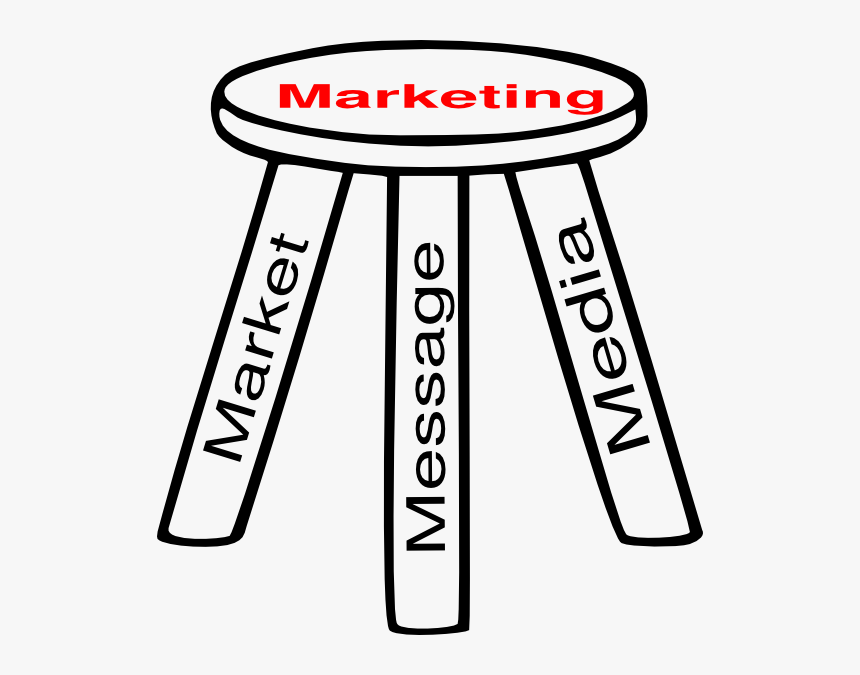 Picture Free Stock Three Outline Marketing Clip - 3 Legged Marketing Stool, HD Png Download