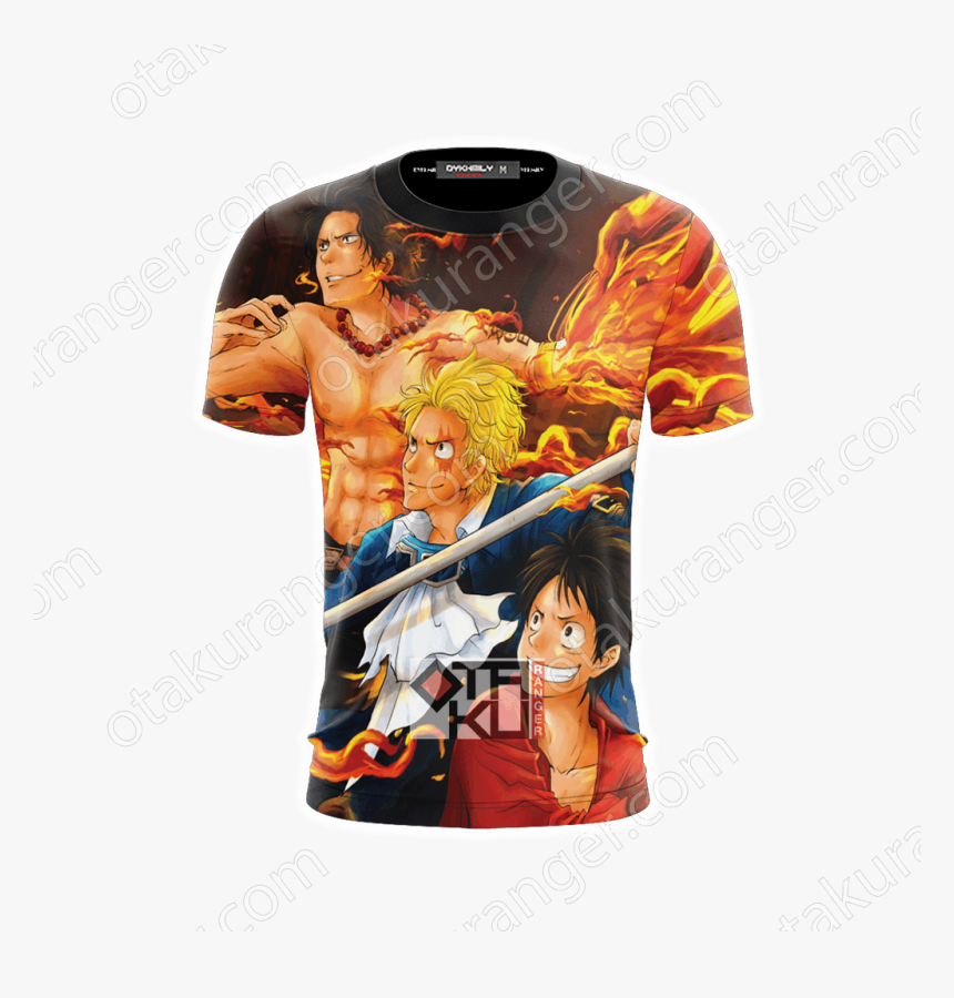 One Piece - Luffy - Ace - Sabo 3d T-shirt - Cartoon, HD Png Download