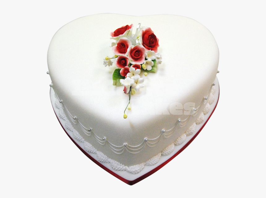 Heart Shaped Wedding Cake - Birthday Cake, HD Png Download