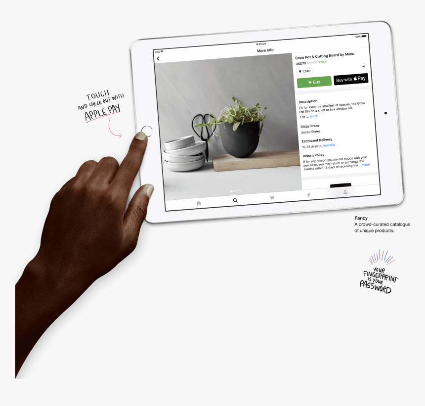 Touch Id Makes The New Apple Ipad So Secure - Ipad, HD Png Download