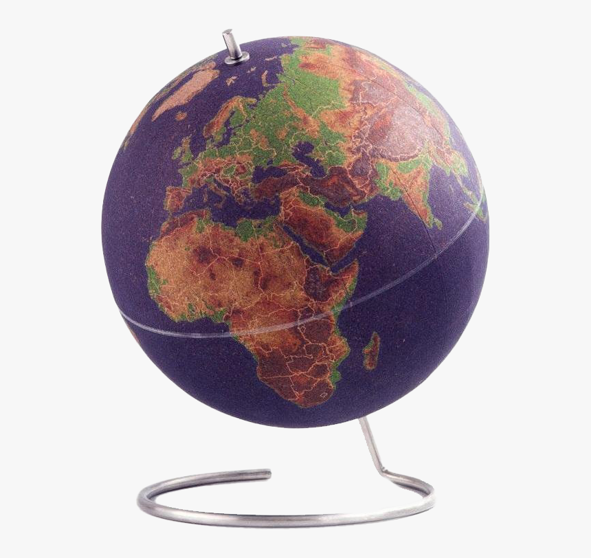 World Map Rotating Globe Png Hd Quality - Coloured Cork Globe, Transparent Png