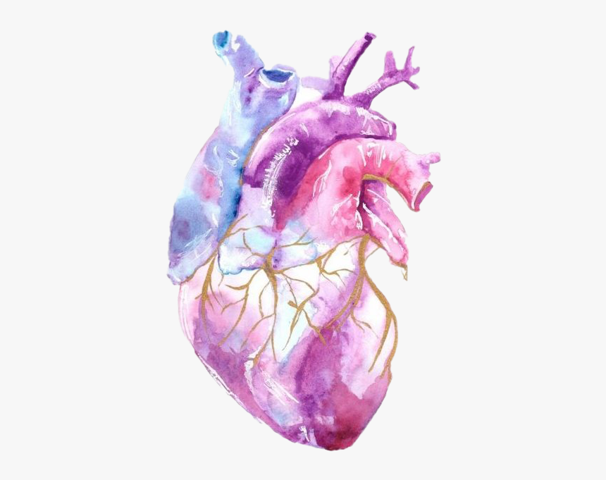 Purple Aesthetic Art Png Clipart - Acuarelas Heart, Transparent Png