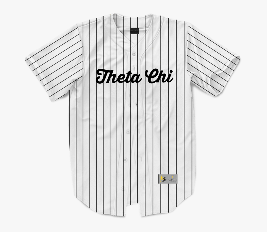 Pinstripe Baseball Jersey White, HD Png Download
